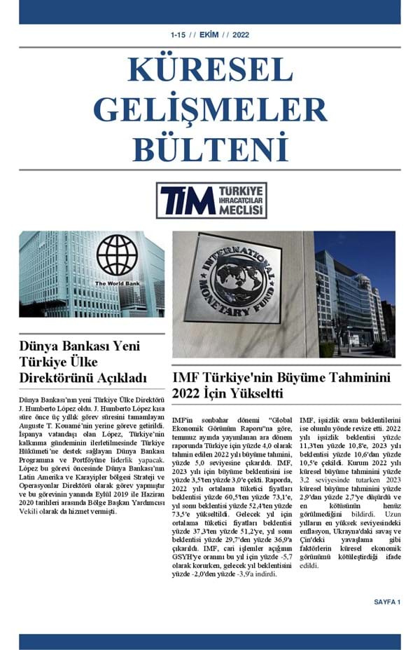 1-15 Ekim 2022 Bülteni 